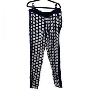 Splendid Navy Blue and White Checkered Pants, Size XS